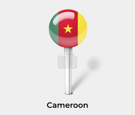 Ilustración de Camerún país bandera pin mapa marcador - Imagen libre de derechos