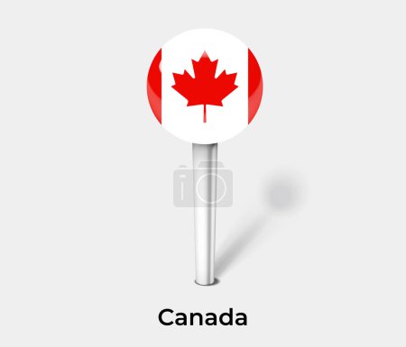 Téléchargez les illustrations : Canada drapeau du pays pin carte marqueur - en licence libre de droit