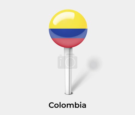 Illustration for Colombia country flag pin map marker - Royalty Free Image