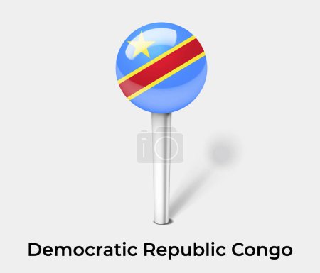 Ilustración de República Democrática Congo país bandera pin mapa marcador - Imagen libre de derechos