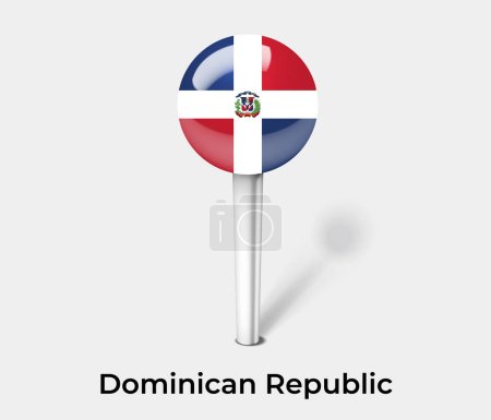 Illustration for Dominican Republic country flag pin map marker - Royalty Free Image