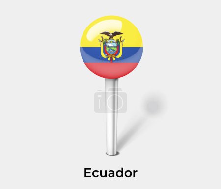Illustration for Ecuador country flag pin map marker - Royalty Free Image