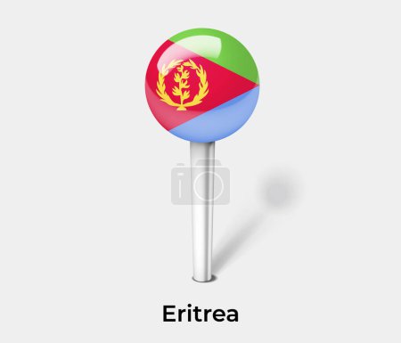 Illustration for Eritrea country flag pin map marker - Royalty Free Image