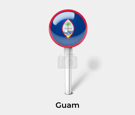 Illustration for Guam country flag pin map marker - Royalty Free Image