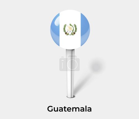 Ilustración de Guatemala país bandera pin mapa marcador - Imagen libre de derechos