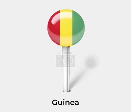 Illustration for Guinea country flag pin map marker - Royalty Free Image