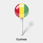 Guinea country flag pin map marker