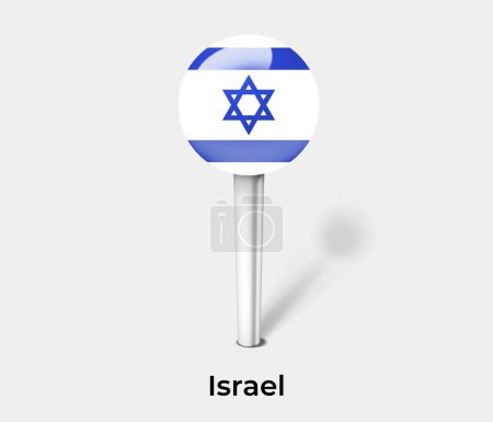 Illustration for Israel country flag pin map marker - Royalty Free Image