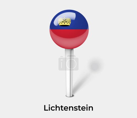 Illustration for Lichtenstein country flag pin map marker - Royalty Free Image