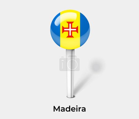 Ilustración de Madeira país bandera pin mapa marcador - Imagen libre de derechos