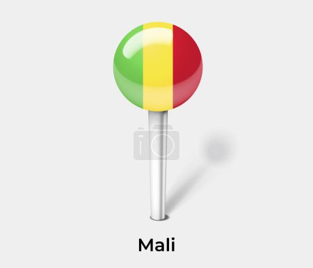 Ilustración de Malí país bandera pin mapa marcador - Imagen libre de derechos