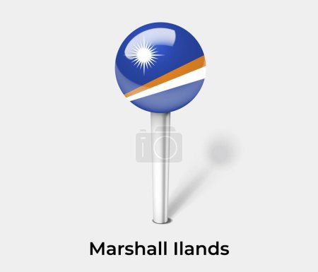 Illustration for Marshall Ilands country flag pin map marker - Royalty Free Image