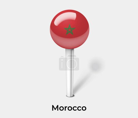 Téléchargez les illustrations : Maroc drapeau du pays pin carte marqueur - en licence libre de droit