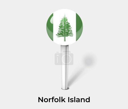 Ilustración de Isla Norfolk país bandera pin mapa marcador - Imagen libre de derechos