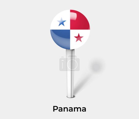 Illustration for Panama country flag pin map marker - Royalty Free Image