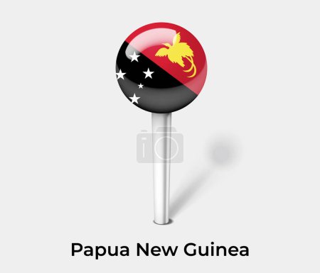 Téléchargez les illustrations : Papouasie-Nouvelle-Guinée drapeau de pays pin carte marqueur - en licence libre de droit