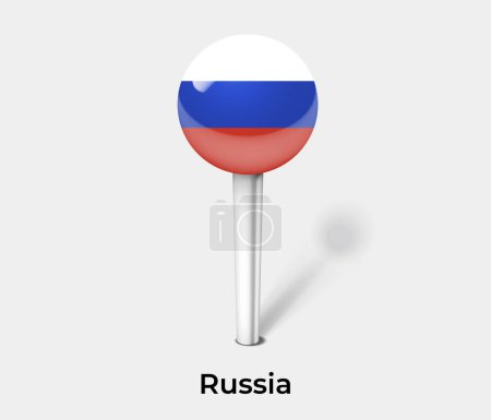 Ilustración de Rusia país bandera pin mapa marcador - Imagen libre de derechos