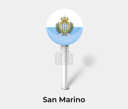 Ilustración de Marcador de mapa de pines de bandera de San Marino - Imagen libre de derechos