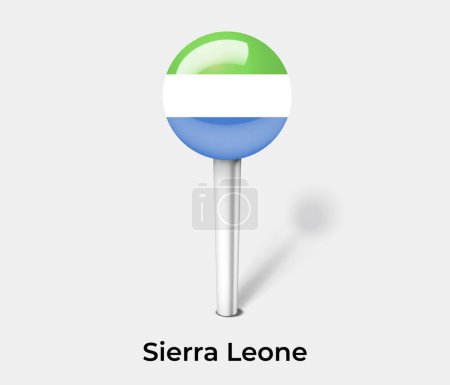 Illustration for Sierra Leone country flag pin map marker - Royalty Free Image
