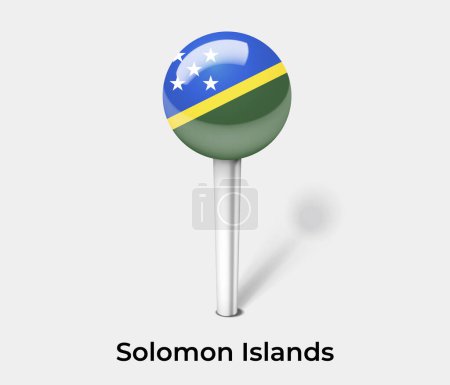 Illustration for Solomon Islands country flag pin map marker - Royalty Free Image