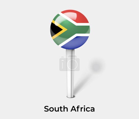 Illustration for South Africa country flag pin map marker - Royalty Free Image