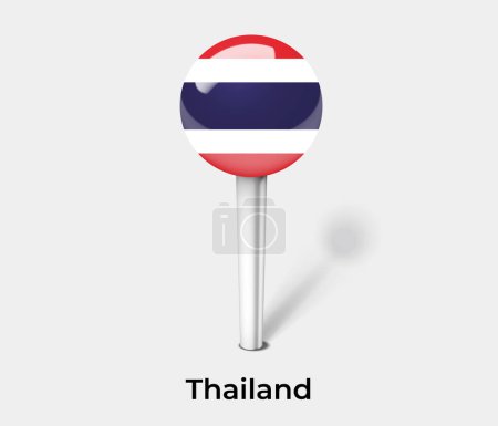 Illustration for Thailand country flag pin map marker - Royalty Free Image