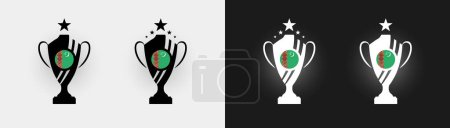 Téléchargez les illustrations : Coupe du Turkménistan trophée pokal champion de football illustration vectorielle - en licence libre de droit