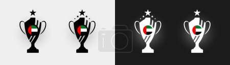 Téléchargez les illustrations : Coupe des Émirats arabes unis trophée pokal champion de football illustration vectorielle - en licence libre de droit