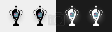 Téléchargez les illustrations : Tuvalu trophée pokal coupe de football champion vectoriel illustration - en licence libre de droit