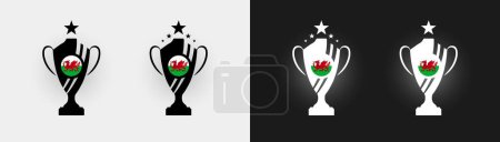 Ilustración de País de Gales trofeo pokal Copa fútbol campeón vector ilustración - Imagen libre de derechos