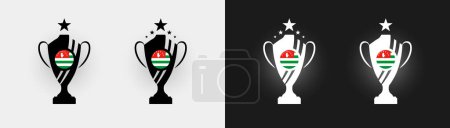 Téléchargez les illustrations : Abkhazie trophée pokal coupe de football champion vectoriel illustration - en licence libre de droit