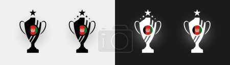 Afghanistan trophy pokal cup football champion vector illustration