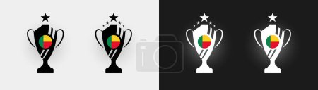 Téléchargez les illustrations : Coupe du Bénin trophée pokal champion de football illustration vectorielle - en licence libre de droit