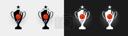 Téléchargez les illustrations : Chine trophée pokal coupe de football champion vectoriel illustration - en licence libre de droit