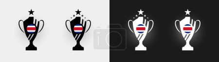 Illustration for Costa Rica trophy pokal cup football champion vector illustration - Royalty Free Image