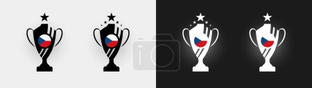 Illustration for Czech Republic trophy pokal cup football champion vector illustration - Royalty Free Image
