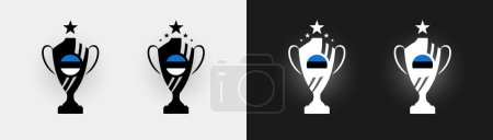 Téléchargez les illustrations : Estonie trophée pokal coupe de football champion vectoriel illustration - en licence libre de droit