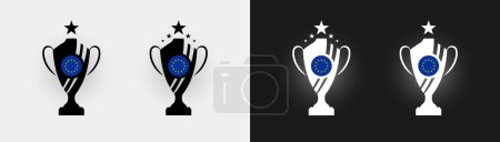 Ilustración de Unión Europea trofeo pokal Copa fútbol campeón vector ilustración - Imagen libre de derechos