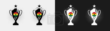 Téléchargez les illustrations : Coupe du Ghana trophée pokal champion de football illustration vectorielle - en licence libre de droit