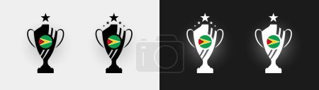 Illustration for Guyana trophy pokal cup football champion vector illustration - Royalty Free Image