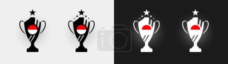 Ilustración de Indonesia trofeo pokal Copa fútbol campeón vector ilustración - Imagen libre de derechos
