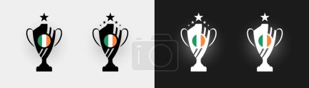 Téléchargez les illustrations : Irlande trophée pokal coupe de football champion vectoriel illustration - en licence libre de droit