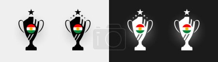 Illustration for Iraqi Kurdistan trophy pokal cup football champion vector illustration - Royalty Free Image