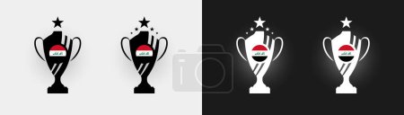Illustration for Iraq trophy pokal cup football champion vector illustration - Royalty Free Image
