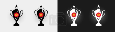 Téléchargez les illustrations : Kirghizistan trophée pokal coupe de football champion vectoriel illustration - en licence libre de droit
