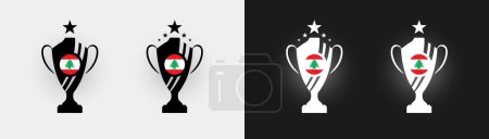 Illustration for Lebanon trophy pokal cup football champion vector illustration - Royalty Free Image