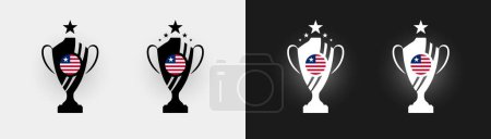 Téléchargez les illustrations : Coupe du Libéria trophée pokal champion de football illustration vectorielle - en licence libre de droit