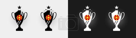 Téléchargez les illustrations : Trophée de Macédoine pokal coupe de football champion vectoriel illustration - en licence libre de droit