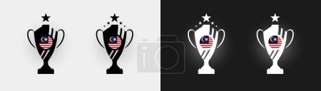 Illustration for Malaysia trophy pokal cup football champion vector illustration - Royalty Free Image