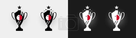 Téléchargez les illustrations : Malte trophée pokal coupe de football champion vectoriel illustration - en licence libre de droit